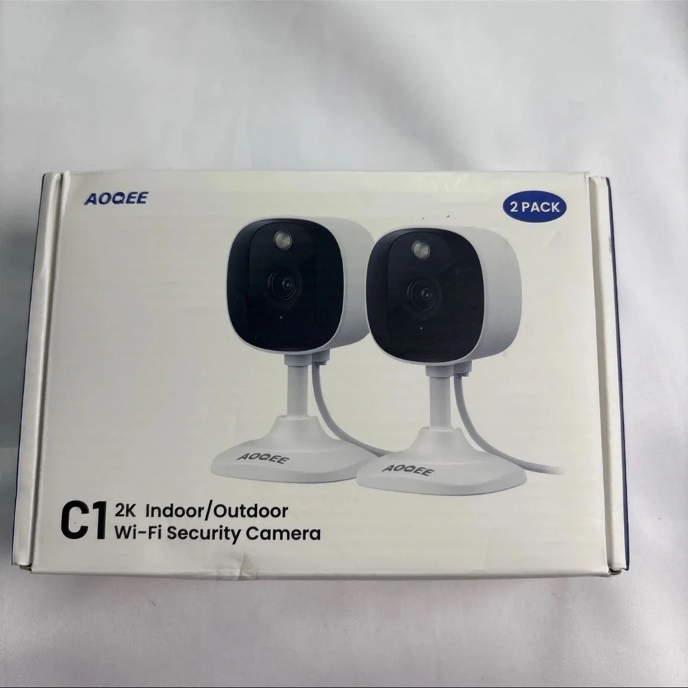 AOQEE 2K Indoor/Outdood Wi-Fi Security Camera-2 Pack-Remote Viewing